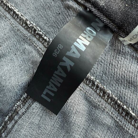 Norma Kamali NWT Black Denim Fishtail Jeans Sz 8/36 - Picture 3 of 4